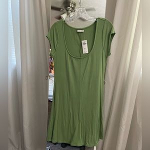 Abercrombie & Fitch Green Fit & Flare Dress Size L NWT